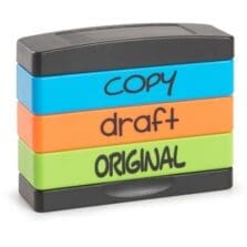Stamp, Copy/Draft/Original, 5/8"x1-13/16", Assorted