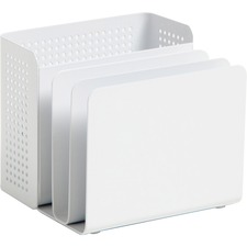 Desk Sorter, w/Pencil Cup/Mail Holder, Metal, Perforated, WE