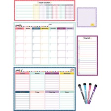 Board, DryErase, Calendar, Magnetic, 4 Markers, 1/PK, Multi