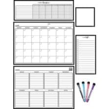 Board, DryErase, Calendar, Magnetic, 4 Markers, 1/PK, BK/WE