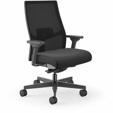 Mid-Back Task Chair, Big&Tall, 30"x30"x46", BK Centurion Seat