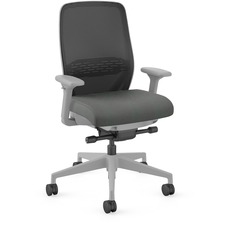 Task Chair, KD, 29"x29"x42-3/4", BK Mesh/Titanium Fabric/Frame