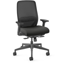 Task Chair, Knock-Down, 29"x29"x42-3/4", Black Mesh/Vinyl