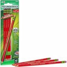 Pencils, Erasable, w/Eraser, 4/BX, Carmine Red Lead/Barrel