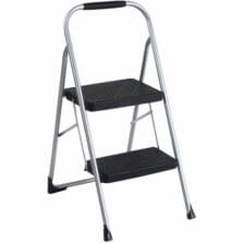 Step Stool, Folding, HandGrip, LegTips, 200lbCap, Platinum/Black