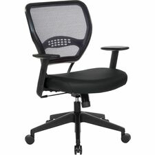 Mid-back Chair, Manager, Antimicrobial Vinyl, 26"x28"x42", Black