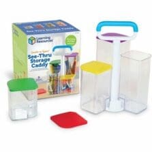 Storage Bins, w/Lids/Caddy, 4 Bins, AST