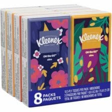 Facial Tissue, Go Packs, 10/Pouch, 8 Pouch/PK, 12/CT, WE