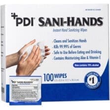 Hand Wipes, Antimicrobial, w/Alcohol, 5"x8", 100/BX, WE