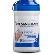 Wipes, Hand Sanitizing, 135 Wipes, 6"x7-1/2", White