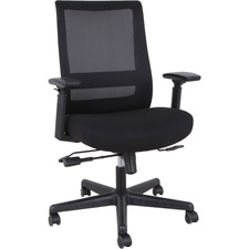 High-back Chair, Mesh Back, 27.5"x17.75-19.625"x39"-42.75", BK