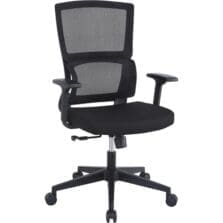 Mid-back Chair, Mesh, Lumbar, 28"x26-3/4"x40"-43-3/4", BK