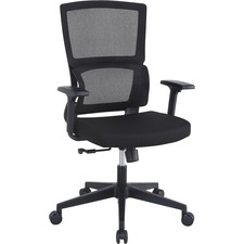 Mid-back Chair, Mesh, Lumbar, 28"x26-3/4"x40"-43-3/4", BK