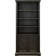 Bookcase, w/5 Shelves/Lower Doors, 36"x14"x78", Chocolate