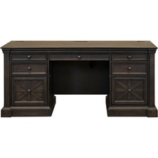 Credenza, w/6 Drawers/PowerCenter, 66"x22"x30", Chocolate