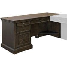 Desk, L-Shape,Return, w/Pedestal, 66"x30"x30", Chocolate