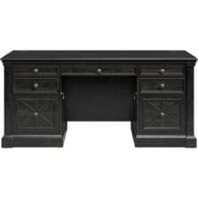Desk, w/2 Pedestals/5 Drawers, 66"x30"x30", Chocolate
