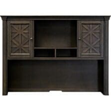 Hutch, w/2 Doors/2Shelves, OpenCenter, 66"x14"x48", Chocolate