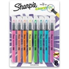 Highlighter, Smear Guard, Chisel Point, 8/PK, AST