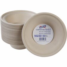 Bowls, Compostable, 12oz, 50/PK, Natural
