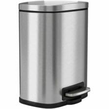 TrashCan, w/Pedal, FireRated, 1.32Gal, 8-1/2"x7-3/10"x11-4/5", SR