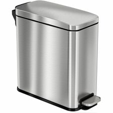 TrashCan, w/Pedal, FireRated, 3 Gal, 6-1/2"x15"x13-3/4", SR