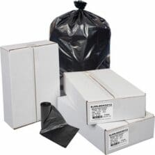 Can Liners, 12-16 Gal, 1 mil, 24"x32", 25/RL, 20RL/CT, Black