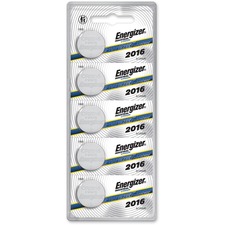 Batteries, Lithium, Industrial, 2016, 5/PK, 20PK/BX, Silver