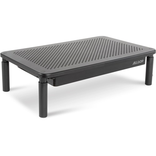 Metal Art Tri Level Stand, For 27" Monitors, 14.5" X 9.25" X 4.13" To 5.75", Black, Supports 30 Lb