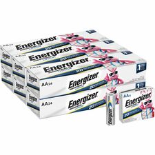Batteries, Lithium, Industrial, AA, 4/PK, 6PK/BX, 6BX/CT, Silver