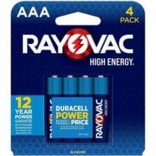 Batteries, High-Energy, Alkaline, AAA, 4/PK, BE/SR