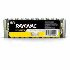 Batteries, Ultra Pro, 9V, Alkaline, 6/PK, SR/BK/YW