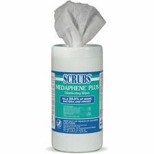 Wipes, Disinfecting, 7"x9", 73/Tub, 6/CT, White