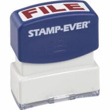 Stamp, Pre-Inked, "FILE", 9/16"x1-11/16" Imp, Red