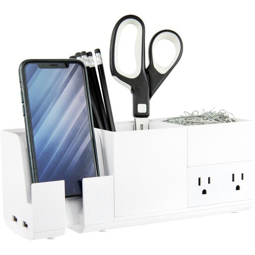 Desk Organizer, w/Charger/Pencil Cup, Modular, WE
