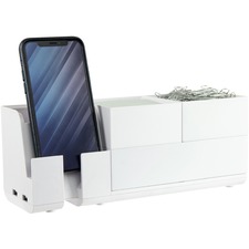 Desk Organizer, w/Charger/StorageTrays, Modular, WE