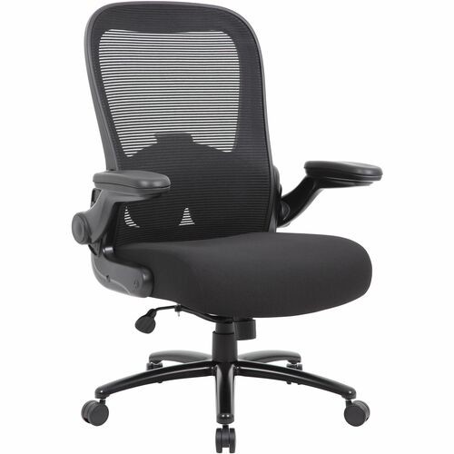 Chair, FlipArms, Mesh/Fabric Seat, 30-1/2"x30"x43-1/2", BK
