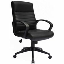 Chair, Ribbed, Vinyl, 5-Star Base, 24-1/2"x28-1/2"x39-1/2", BK