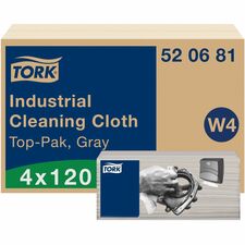 Cloths, f/Cleaning, Industrial, 4-1/5"x14", 120/PK, 4PK/CT, GY