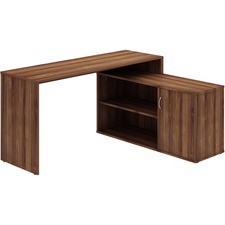 L-Shaped Workstation, 60"x47-1/4"x29-1/2", Walnut