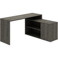 L-Shaped Workstation, 60"x47-1/4"x29-1/2", Weathered Charcoal