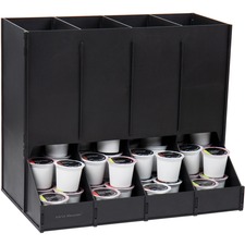 Coffee Pod Dispenser, 4 Compartments, 120 Cap, BK