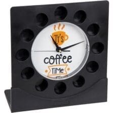 Coffee Pod Holder, w/Clock, 12 Cap, Black