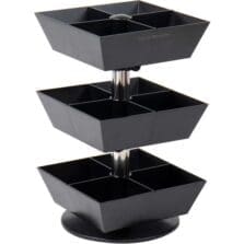 Tea Organizer, Carousel, 3Tier, Plastic, 6.75"x6.75"x11.5", BK