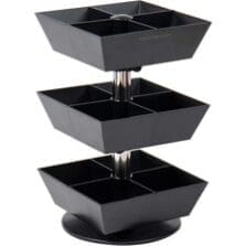 Tea Organizer, Carousel, 3Tier, Plastic, 6.75"x6.75"x11.5", BK