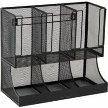 Condiment Organizer, 6Compartment, Metal, 12.8"x6.3"x11.05", BK