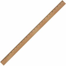Ruler, 16th Increments, Wood, Metal Bevel, 24"L, BN