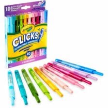 Markers, Retractable, Washable, 10 Bright Colors, 10/PK, AST