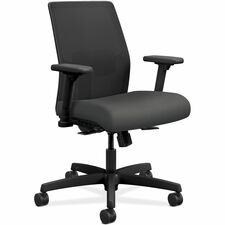 Task Chair, Mesh Back, 26"x26-1/2"x40-1/2", Iron Ore Fabric