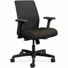 Task Chair, Mesh Back, 26"x26-1/2"x40-1/2", Espresso Fabric